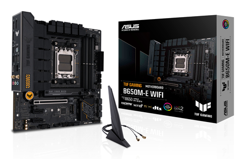 Материнская плата ASUS TUF GAMING B650M-E WIFI, AM5, AMD B650, 4xDDR5, 4xSATA, 2xM.2, 1xPCIe 4.0 x16, 2xPCIe x1, DisplayPort, HDMI, 1x2.5Gb LAN, USB Type-C, 3x3.5 мм, 7.1, microATX