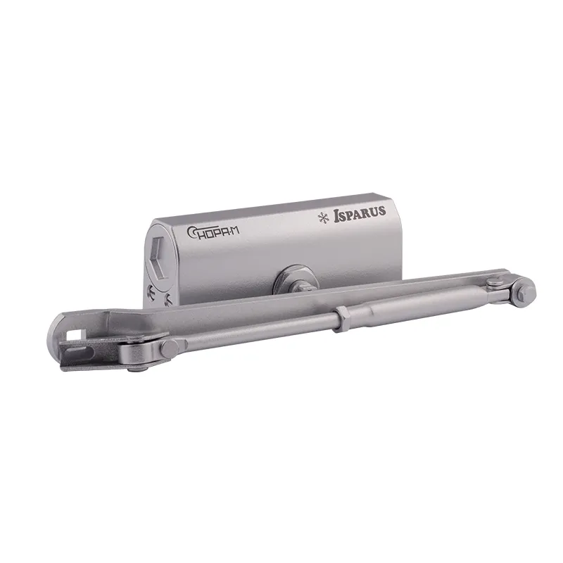440 ISPARUS silver для дверей весом от 80 до 140 кг, морозостойкий (уличный), для противопожарных дверей, тип тяги рычажная, складной рычаг
