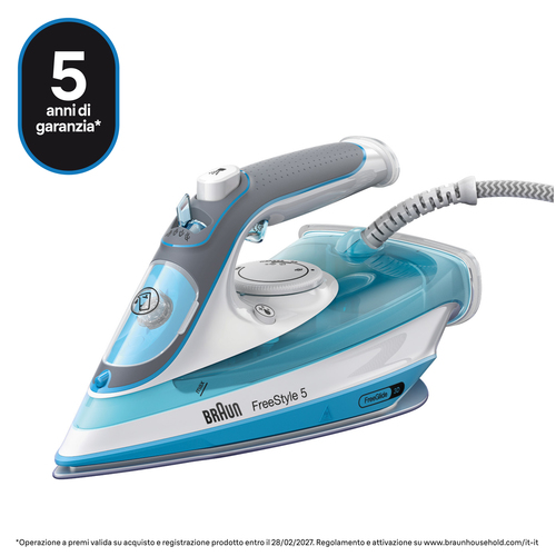 Braun Утюг Braun TexStyle 5 SI5006BL синий (2600 Вт/ подошва - керамика/ паровой удар - 180 г/мин/ 2 м/ автоотключение)