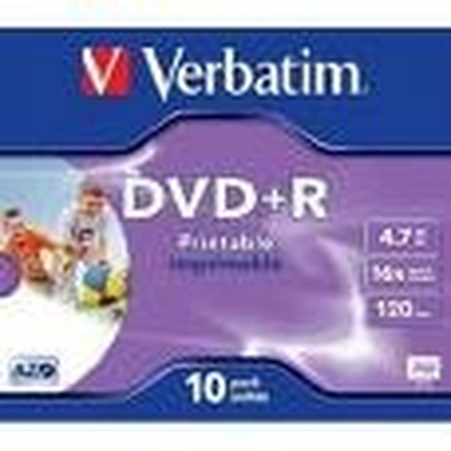 <113800> Диск DVD+R 4,7Gb Verbatim 16x Jewel case Printable [43508/43507_штучно]