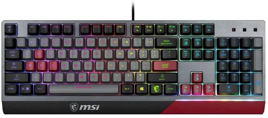 MSI GK30 Infrared черный/красный USB Multimedia for gamer LED  кабель 1.8м
