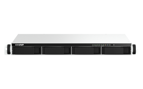 Сетевое хранилище SMB QNAP TS-464eU-8G NAS 4 HDD trays, rackmount 1U, 1 PSU. 4-core Intel Celeron N5105/N5095 2.0-2.9 GHz, 8 Gb RAM, 2x2.5GbE, 2xUSB 3.2 Gen 2 (10Gbps), 2xUSB 2.0, 1xHDMI, 2xM.2 PCIe Gen 3 x1 slots, W/o rail kit RAIL-B02