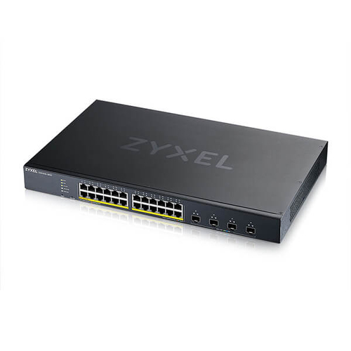 Коммутатор Настраиваемый (Smart) ZyXEL - XGS1935-28HP, Layer 3, 24-PoE, 24-1GbE, 4-SFP+, ROM-32MB, RAM-512MB, SNMP, telnet, Web, в стойку, XGS1935-28HP-EU0101F