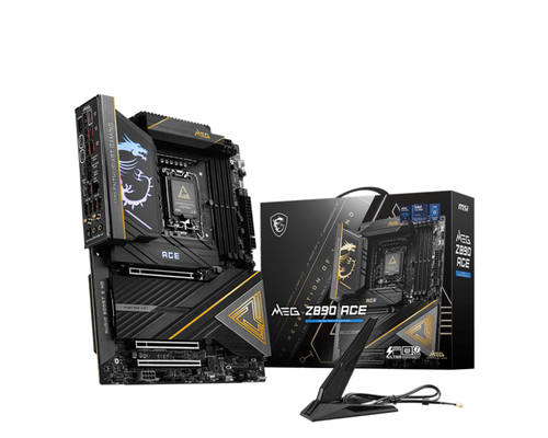 Материнская плата MSI MEG Z890 ACE, LGA 1851, Intel Z890, 4xDDR5, 4xSATA, 5xM.2, 1xPCIe 5.0 x16, 1xPCIe 5.0 x8, 1xPCIe 4.0 x4, 1xHDMI, 1x 10Gb LAN, 11xUSB-A 3.2 Gen 2, 2xUSB-C 3.2 Gen 2, 2xThunderbolt 4, 2x3.5 мм, 7.1, ATX