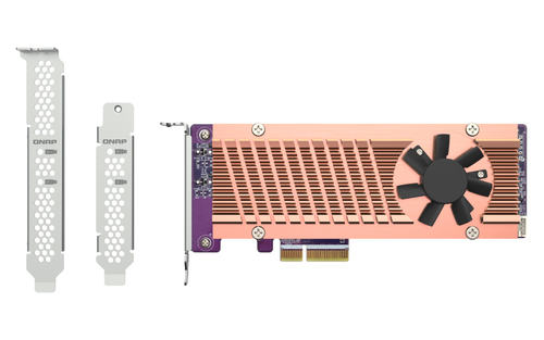 Плата расширения/ QNAP QM2-2P-344A 2 x M.2 22110 or 2280 PCIe (Gen3 x4) NVMe SSD slots, Low-profile flat and Full-height brackets included.