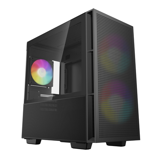 корпус Deepcool CH360 без БП, боковое окно (закаленное стекло), 2x140мм ARGB LED вентилятор спереди и 1x120мм ARGB LED вентилятор сзади, черный, mATX (R-CH360-BKAPE3-G-1)