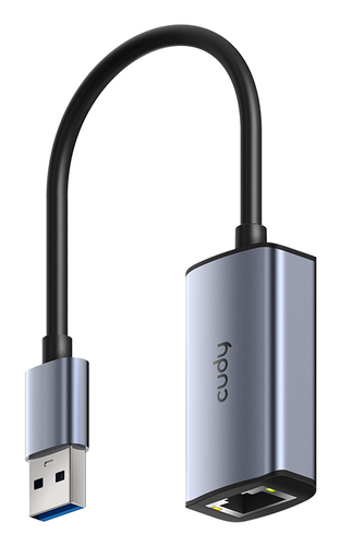 Концентратор CUDY USB-A to Ethernet Adapter Aluminum Portable USB-A to Gigabit Ethernet Adapter, Compatible with Laptop, MacBook, Surface, PC with Windows, XP, Mac/Linux and more