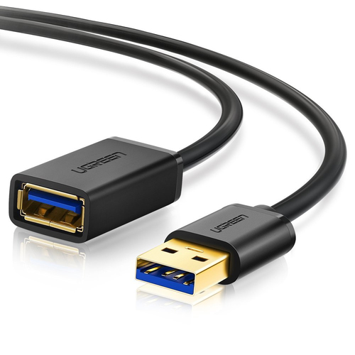 Кабель UGREEN US129 (10373) USB 3.0 Extension Male Cable. Длина 2 м. Цвет: черный