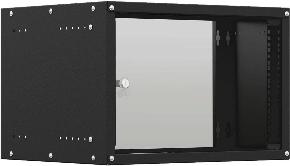 NTSS Шкаф коммутационный Lime  настенный 9U 550x450мм пер.дв.стекл несъемн.бок.пан. 30кг черный 370мм 12кг 110град. 500мм IP20 сталь