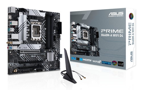 Материнская плата ASUS PRIME B660M-A WIFI D4 LGA1700 mATX 4xDDR4 3xPCIEx16 2xM.2 DP 2xHDMI GLAN Wi-Fi 6 (90MB1AE0-M1EAY0)