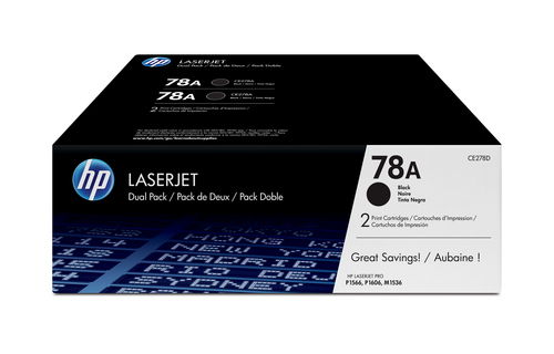 Картридж лазерный HP CE278AD, для HP LaserJet Pro M1536dnf, HP LaserJet Pro P1566, HP LaserJet Pro P1606dn, черный 2x2100 стр.