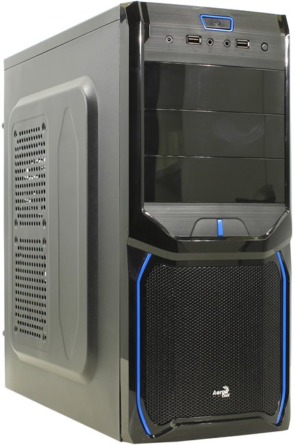 Miditower Aerocool (V3X (Evil) Blue Edition)  Black  ATX 500W  (24+2x4+6пин)