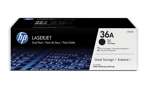 Картридж HP CB436AD/AF (№36A) BLACK Dual Pack для  HP LJ P1505/M1522/M1120