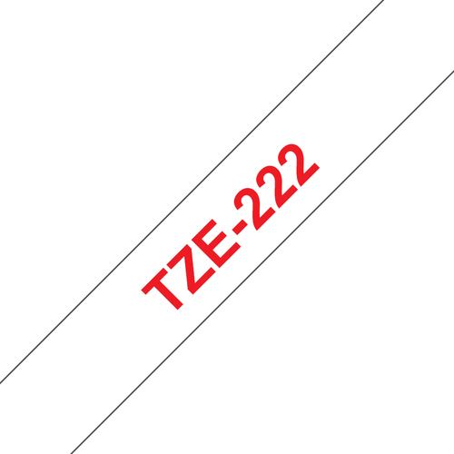 Плёнка для наклеек Brother TZE-222 красный шрифт на белой основе, 9мм*8м