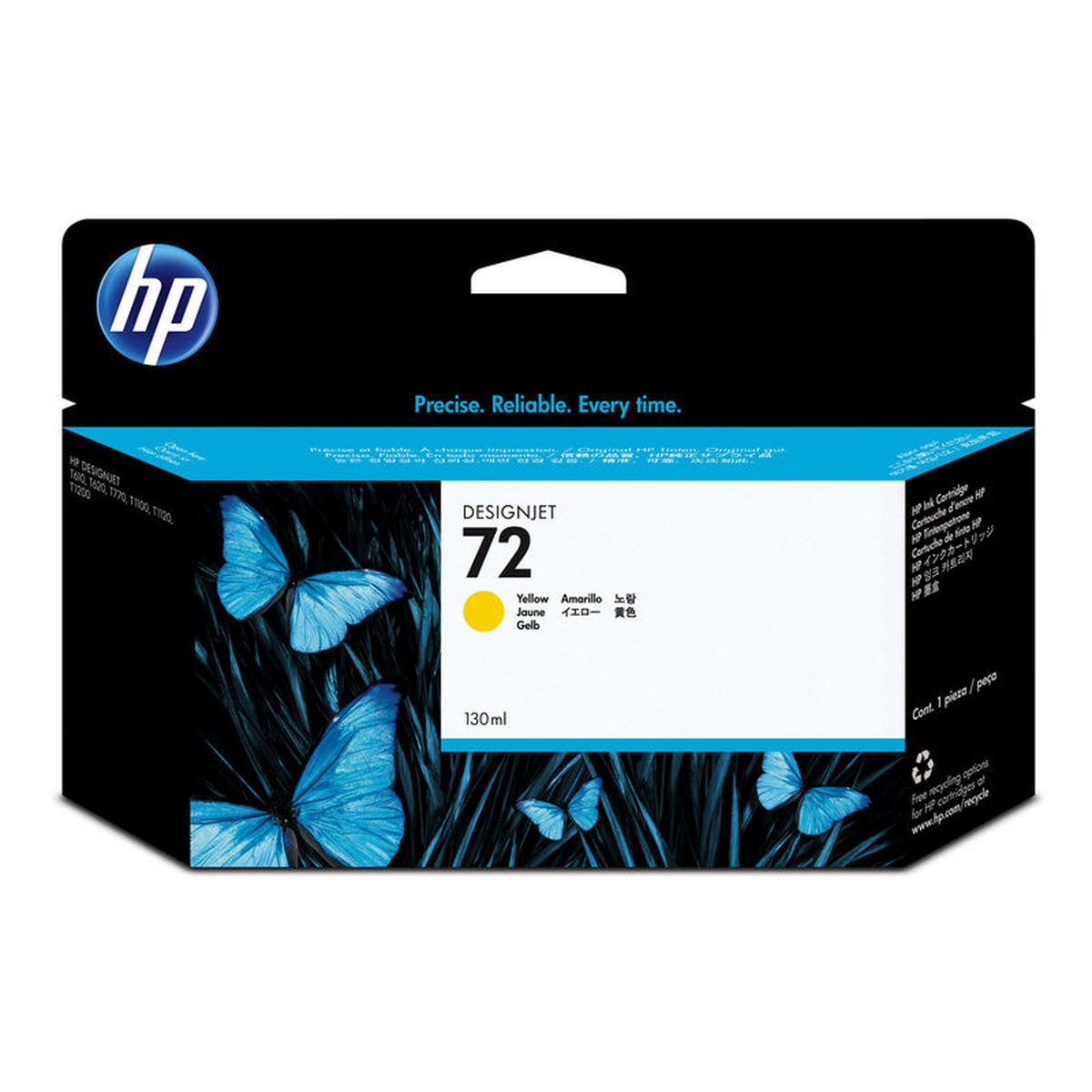Картридж HP 72 C9373A, желтый, 130мл, для DesignJet