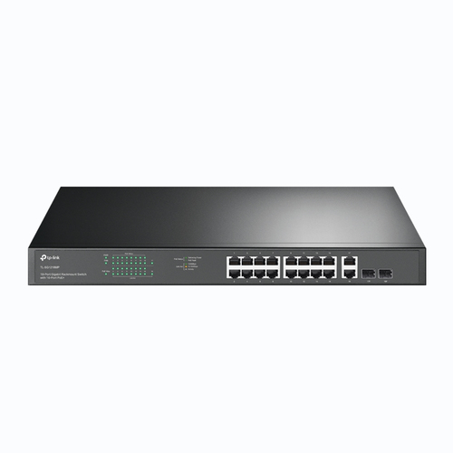 Коммутатор 18-портовый TP-Link TL-SG1218MP, 18-port gigabit Unmanaged switch with 16 PoE+ ports, 18 10/100/1000Mbps RJ-45 port, 2 combo SFP ports, compliant with 802.3af/at, 250W PoE budget, support 802.1p/DHCP QoS, plug and play, 1U 19-inch rack mountable, PoE