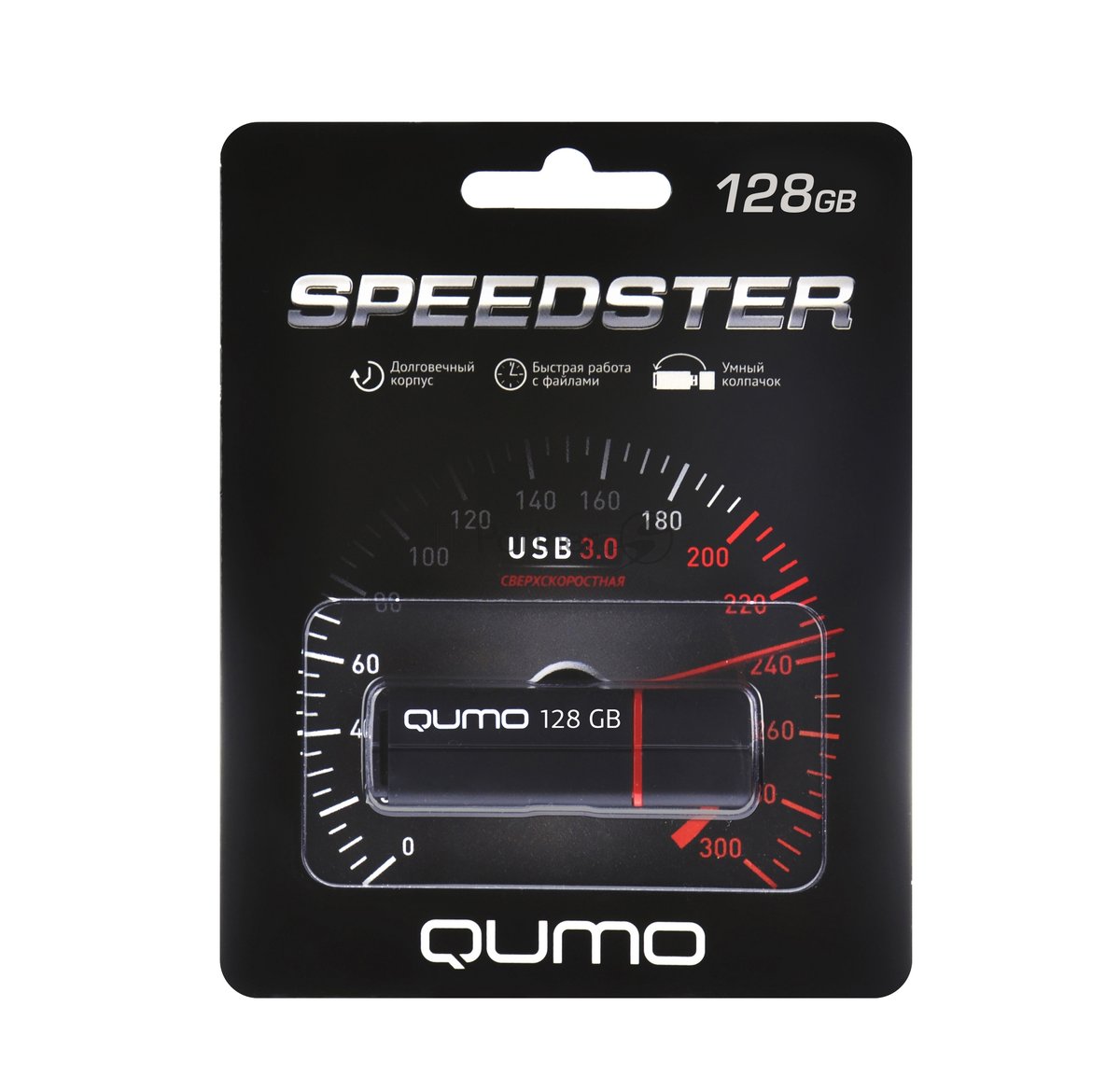 Флешка USB QUMO 128Gb SPEEDSTER 3.0 BLACK, цвет корпуса черный (QM128GUD3-SP-black)