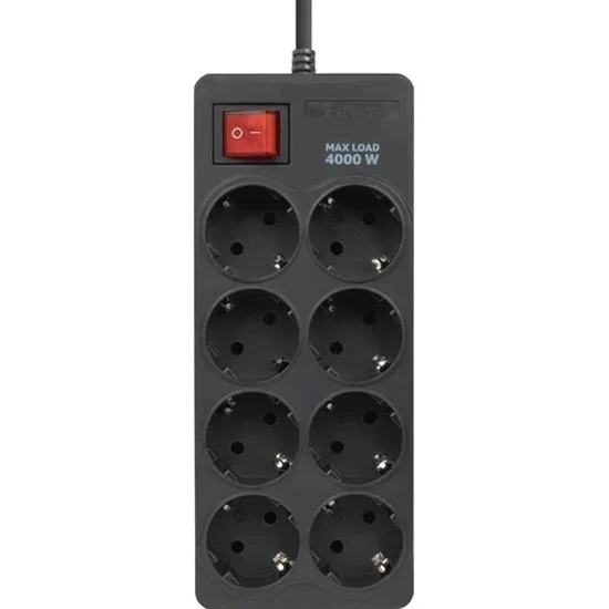 Сетевой фильтр Filum FL-SP8-3.0M-16, 4000 Вт., 8 розеток, шнур 3.0  м.,  черный