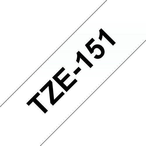 Brother TZE151 Лента в кассете TZE-151 для печати наклеек для печати наклеек чёрным  на прозрачном фоне