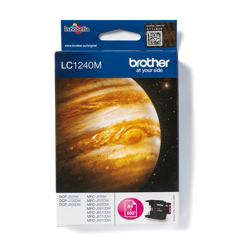 Картридж Brother LC1240M  Magenta  для  DCP-J525W/725DW/925DW, MFC-J430W/625DW/825DW/6510DW/6710DW/6910DW