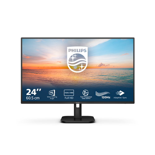 Монитор Philips 24E1N1100A 23.8'', 1920x1080, IPS, 120hz, 1500:1, 300cd, 1ms, VGA, HDMI 1.4, Speakers, VESA, 3Y, Black/ Philips 24E1N1100A 23.8'', 1920x1080, IPS, 120hz, 1500:1, 300cd, 1ms, VGA, HDMI 1.4, Speakers, VESA, 3Y, Black