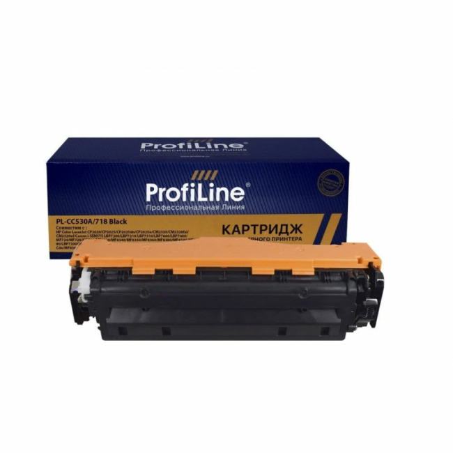 Картридж лазерный ProfiLine PL-CC530A/718 для принтеров HP CLJ CP2025n/CP2025dn/CP2025x/CM2320n/CM2320nf/CM2320fxi/Canon LBP-7200C/7210CDN/MF8350CDN черный 3500 копий