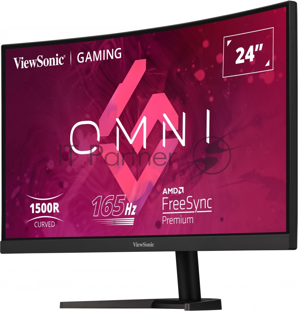 Монитор 23.6" Viewsonic VX2468-PC-MHD VA 1920x1080, 165 Гц, 1 мс, 16:9, 250 кд/м2, 2xHDMI, 1xDP, выход на наушники, изогнутый, черный