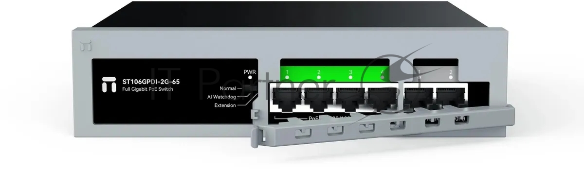 Коммутатор Netis ST106GPDI-2G-65, 4×1 Гбит/с PoE + 2×1 Гбит/с, неуправляемый