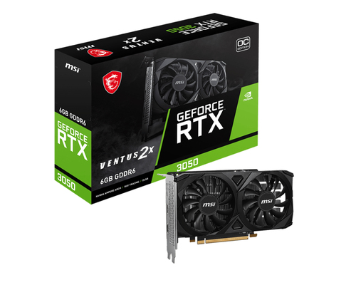 Видеокарта/ VGA MSI NVIDIA GeForce RTX 3050 VENTUS 2X E 6G OC 6GB, GDDR6/96-bit, PCIe 4.0, 2xHDMI 2.1, 1xDP, 2.1-slot