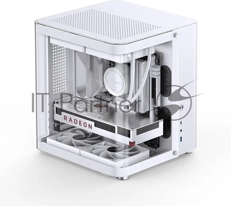 Компьютерный корпус без блока питания JONSBO TK-1, Mini-Tower, TG, no fan, 1xUSB-A 3.2 + 1xUSB-C 3.2, mATX, mITX White