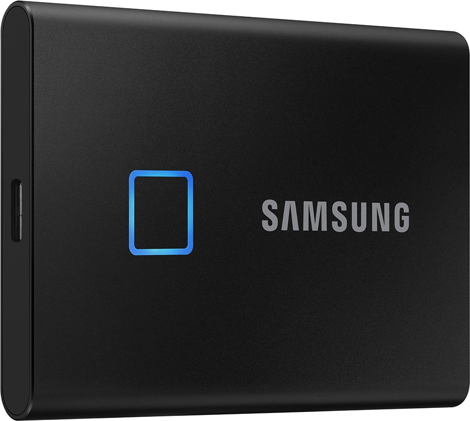 Твердотельный диск 2TB Samsung T7 Touch MU-PC2T0K, 3D NAND TLC, USB 3.2 Type-C [R/W - 1050/1000 MB/s] Black