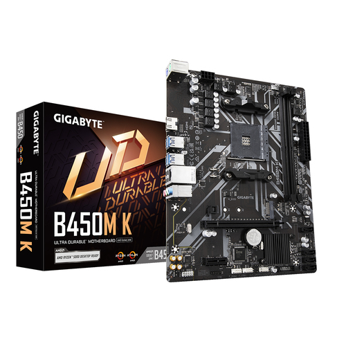 Gigabyte МП  Gigabyte B450M K 2DDR4,1PCIe16,1PCIe1,1M2,4SATA,4USB3.2, 2USB2,HDMI, GbLan