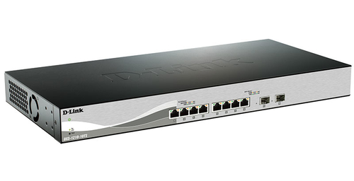 коммутатор D-Link PROJ Настраиваемый L2+ коммутатор, 8x10GBase-T, 2x10GBase-X SFP+, CLI, консольный порт RJ-45