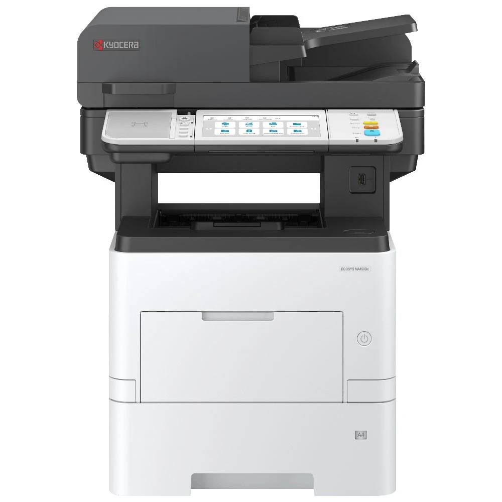 мфу ЧБ Kyocera ECOSYS MA4500ix (P/C/S, ч/б лазерный, A4, 45 стр/мин, 1200x1200 dpi, 1,5 Гб, USB 2.0, Network, лоток 500 л., Duplex, DADF, старт.тонер 6000 стр.)