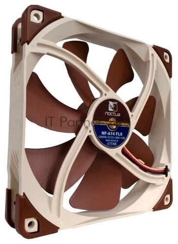 Вентилятор корпусной Noctua NF-A14 FLX, 140 мм, 1200 об/мин, 17.9 дБ, 3-pin, без подсветки