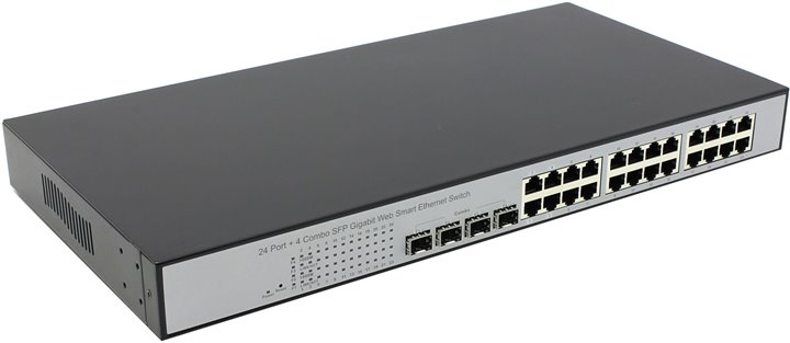 MultiCo (EW-70244) Gigabit E-net Switch 24-port (24UTP, 10,100,1000Mbps, 4-port  combo SFP)