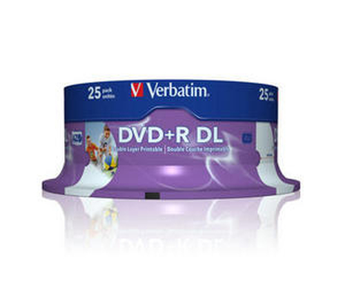 DVD+R Disc Verbatim   8.5Gb  8x  (уп. 25 шт) Double Layer,  на  шпинделе, printable  (43667)
