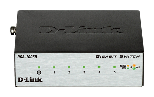 D-Link DGS-1005D/J2A Неуправляемый коммутатор с 5 портами 10/100/1000Base-T и функцией энергосбережения