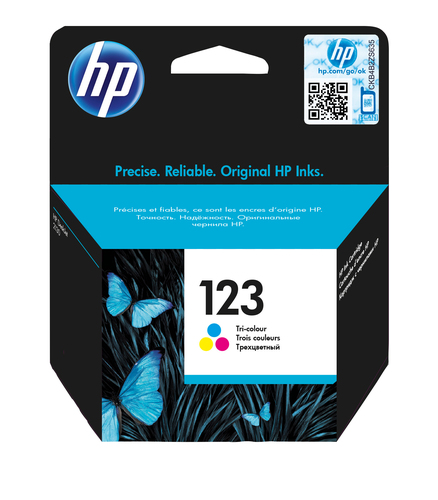 F6V16AE - HP 123 Tri-Color Original Ink Cartridge для HP DeskJet 1100, 2100, 2300, 2600, 3600, 3800, 4600 series, HP ENVY 4500 series, HP OfficeJet 3800 series
