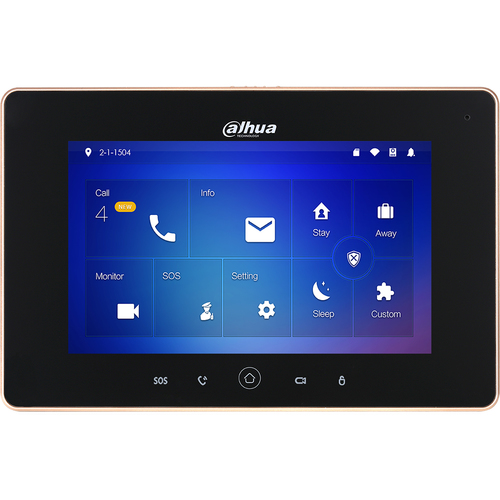 IP-монитор Dahua DHI-VTH5221D-S2 оборудован сенсорным 7" экраном с разрешением 1024х600 и обеспечивает аудио/видео связь, открытие замка, звонки между абонентами, запись видео и скриншотов.

Устройство обладает встроенным Wi-Fi. Цвет корпуса - чёрный. Питание: DC12V и PoE 802.af.

IP домофония Dahua позволяет контролировать до 20 вызывных панелей и до 5 дополнительных мониторов. К системе можно добавить до 16 IP камер Dahua.