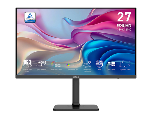 MICROSTAR MSI Modern 27" MD272UPHG {IPS 3840x2160 60Hz 4ms 1000:1 400cd 178/178 HDR400 2xHDMI DisplayPort USB-C Speaker HAS Pivot}
