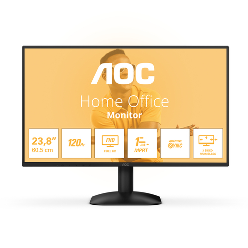 24B31H/01 - Монитор 23,8" AOC 24B31H/01 IPS 1920x1080 120Hz 1мс 300кд/м 1500:1 1xHDMI 1xD-SUB Black