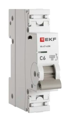 EKF M634106C Выключатель автоматический 1п C 6А 4.5кА ВА  47-63N  PROxima  EKF M634106C