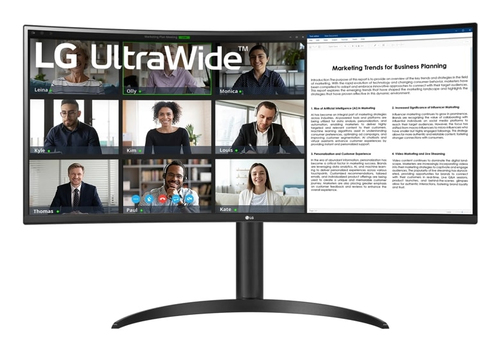 34WR55QK-B - Монитор, LG, 34WR55QK-B, 34", 3440x1440, VA, 100 Гц, HDMI*2, DP*1, USB*2, USB-C*1, Аудиовыход, 300 кд/м2, 1200:1, 16.7млн., 5мс, 178/178, 21:9, Черный