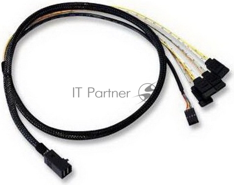 Кабель ACD-SFF8643-SATASB-10M, INT SFF8643-to-4*SATA+SB (MiniSAS HD -to- 4*SATA+SideBand internal cable) 100 см