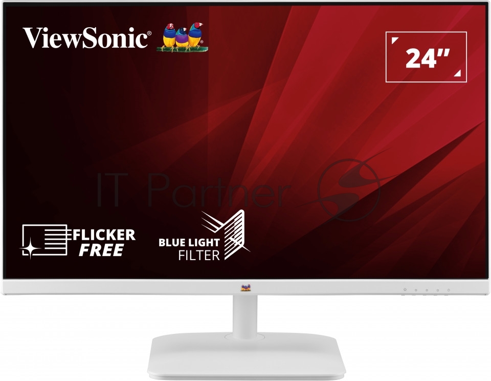 Монитор 23.8" ViewSonic VA2430-H-W-6 VA 1920x1080, 60 Гц, 5000:1, 250 кд/м2, 1xHDMI, 1xVGA, белый