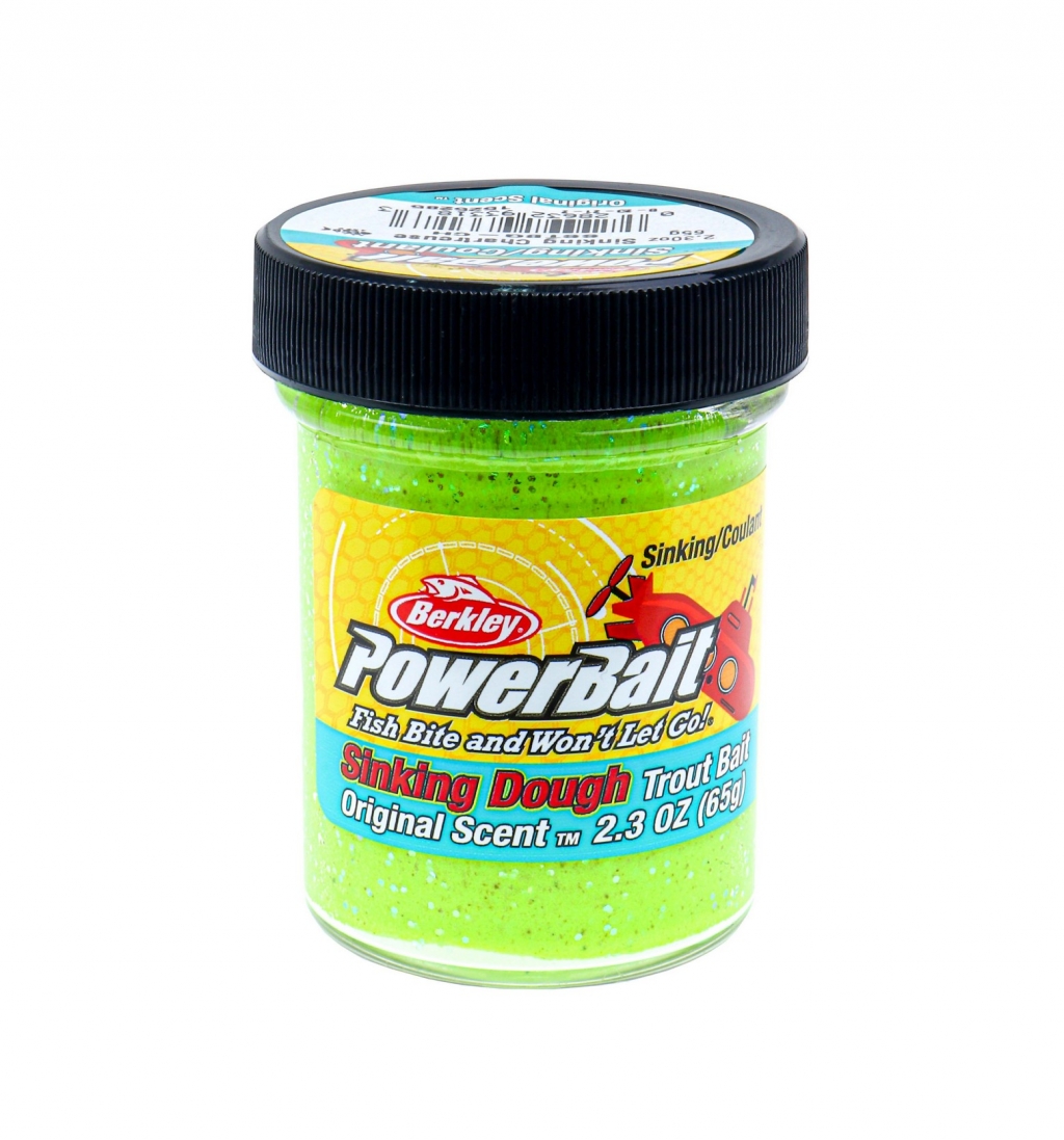Форелевая паста Berkley Sinking Dough Trout Bait Chartreuse Тонущая цв желто-зеленый с блеском SAP-1525285