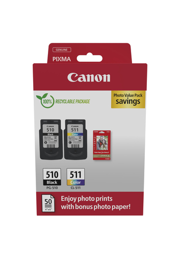 Canon PG-510/CL-511 2970B010 Картридж для PIXMA MP240/260/480, MX320/330, 4 цвета, 244 стр.{2970B017}