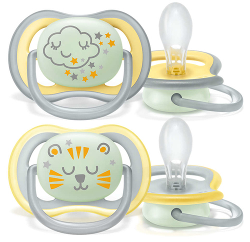 Пустышка Philips/ Пустышка для мальчиков Philips Avent ultra air night SCF376/01, с футляром для хранения и стерилизации, 2 шт, 18+ мес