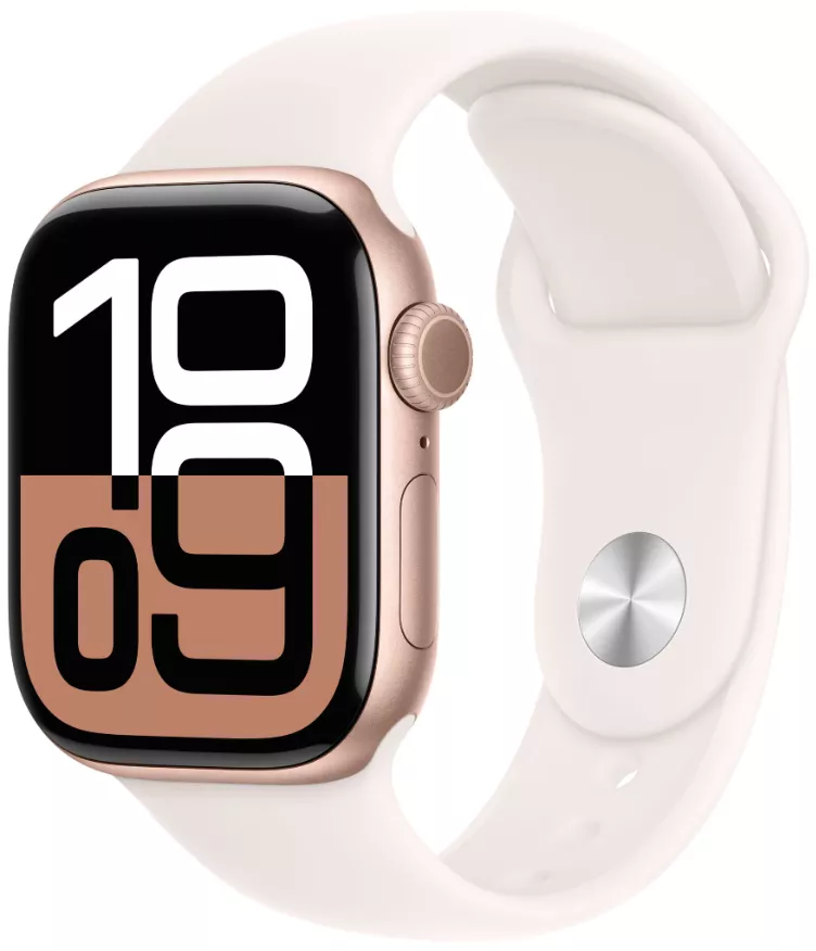 Умные часы Apple Watch Series 10, 42mm, Rose Gold Aluminum Case, Sport Band, SM